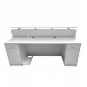 2m White Reception Desk Counter
